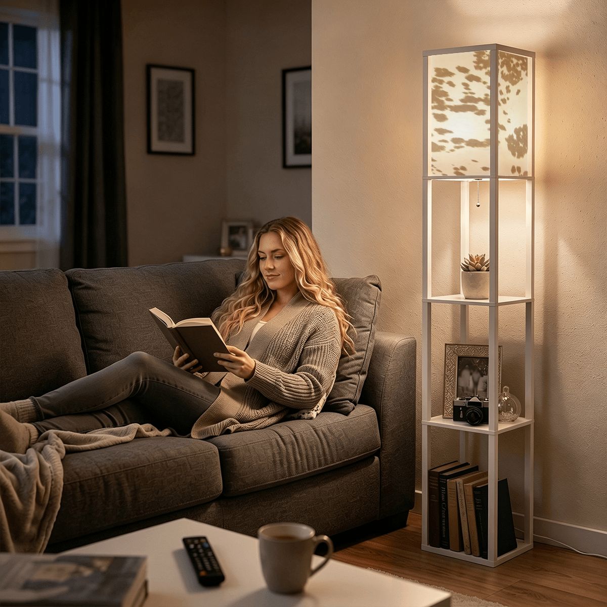 Palomino Cow Print Floor Lamp (Made in USA)